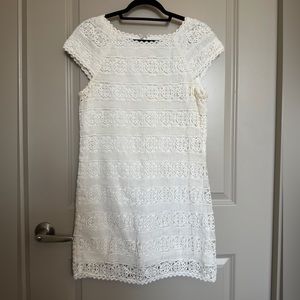 French Connection White Sheath Lace Shift Dress